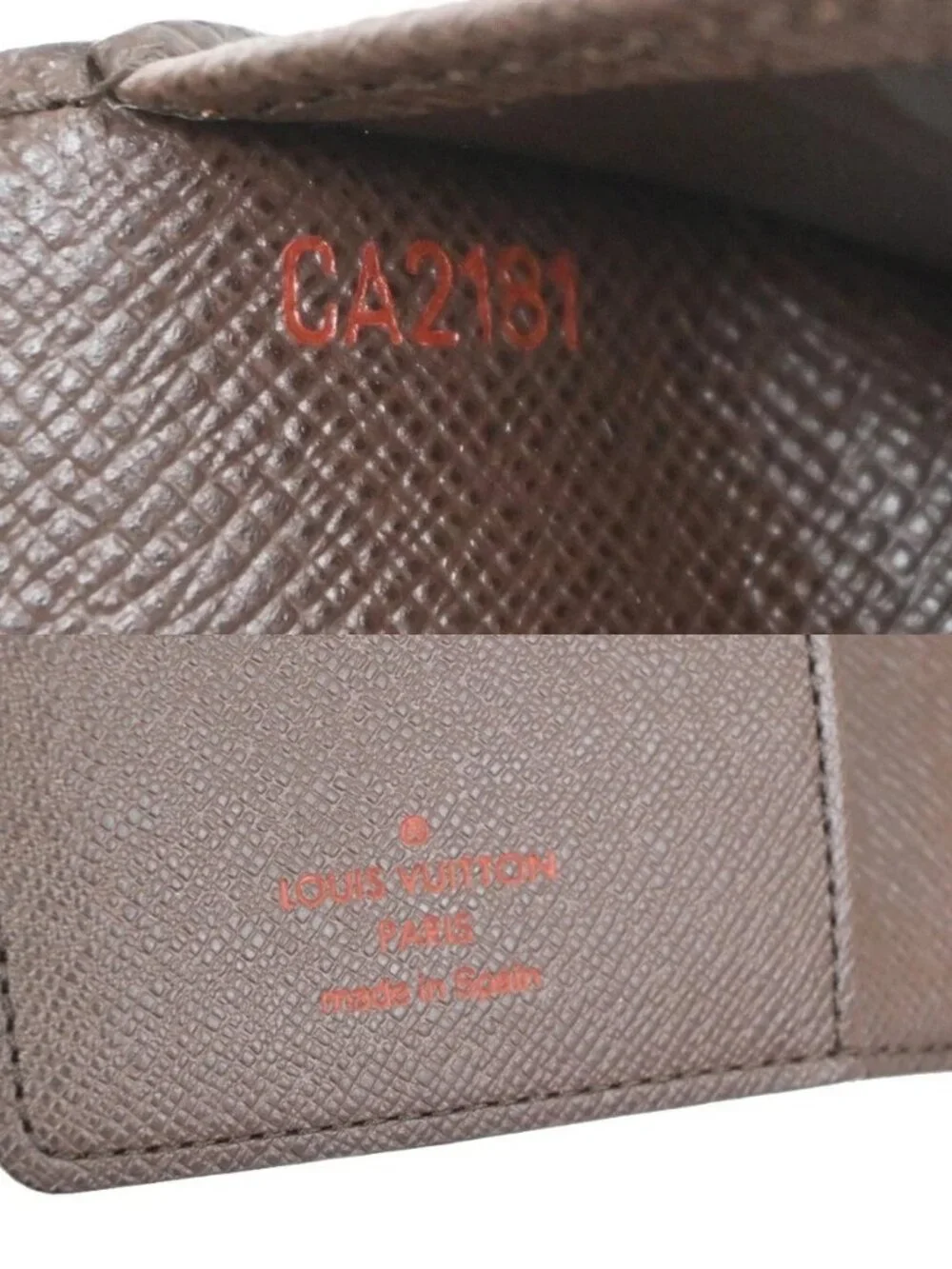 LOUIS VUITTON Agenda PM Cover Damier Ebene Leather Brown Spain